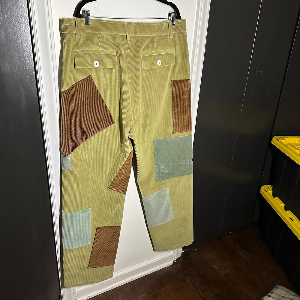 NEW The Elder Statesmen Men's Corduroy Patchwork Pleated Pants Size 36 - Picture 10 of 14